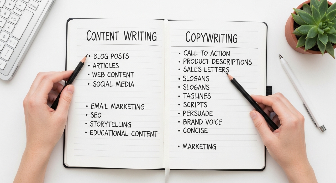 What Is the Difference Between Content Writing and Copywriting?