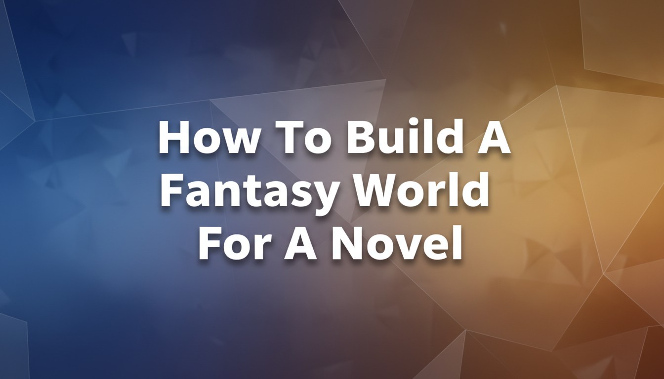 How To Build A Fantasy World For A Novel