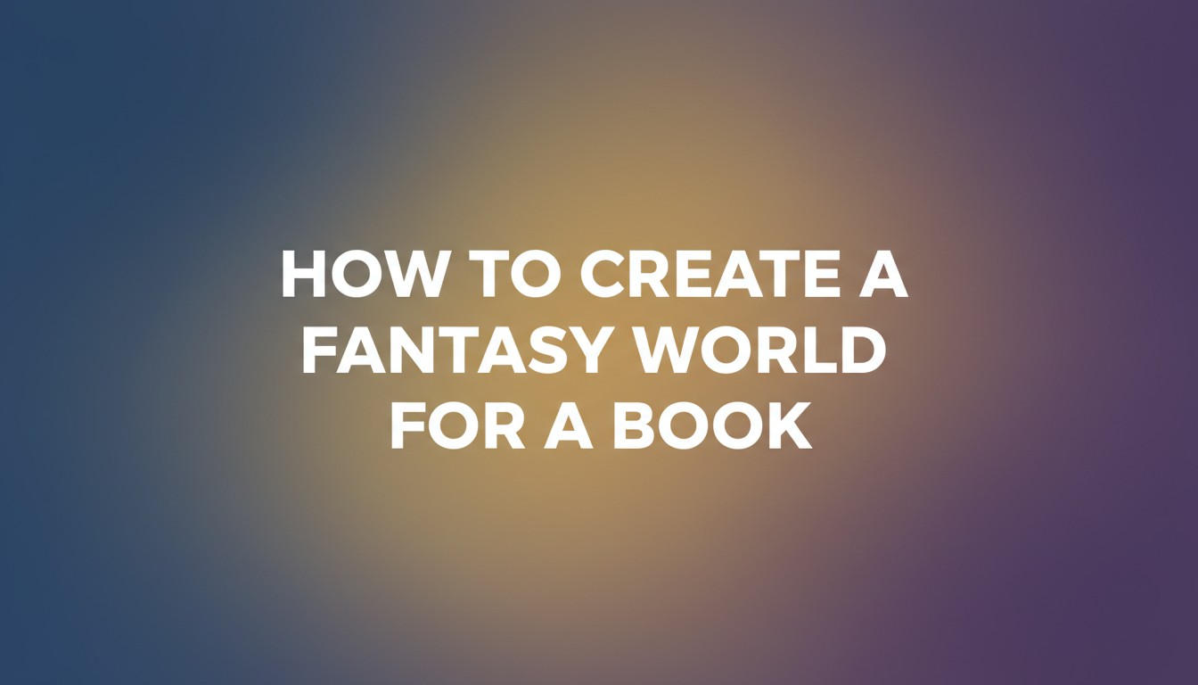 How To Create A Fantasy World For A Book