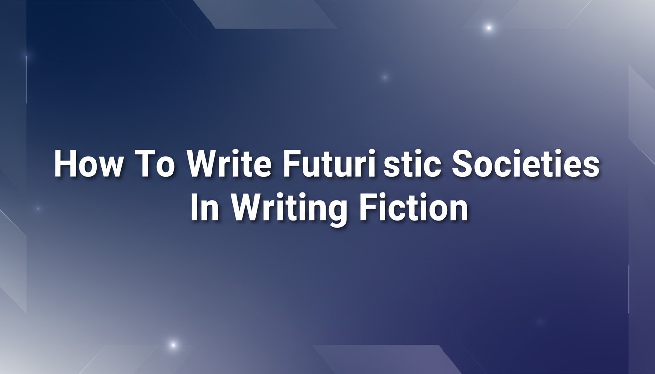 How To Write Futuristic Societies In Writing Fiction