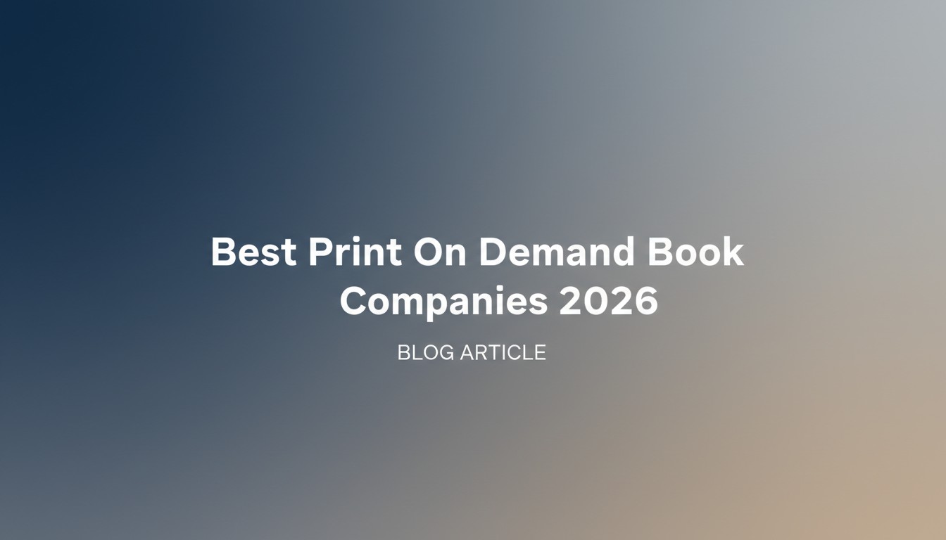 Best Print On Demand Book Companies 2026