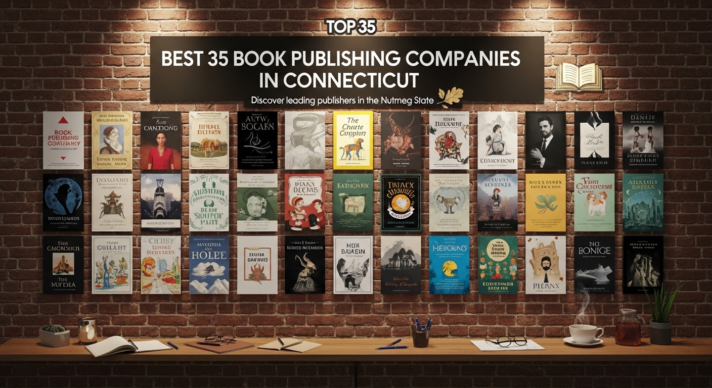 CREATE AN IMAGE according to this title "Top 35 Best Book Publishing Companies in Connecticut"