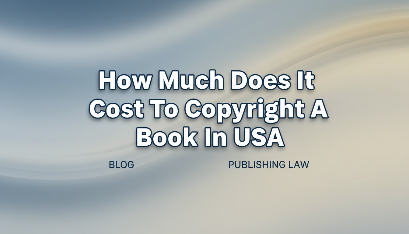 How Much Does It Cost To Copyright A Book In USA