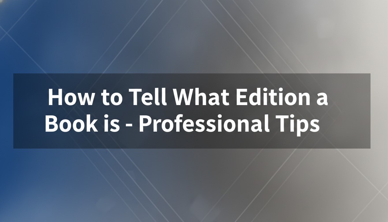How to Tell What Edition a Book is - Professional Tips